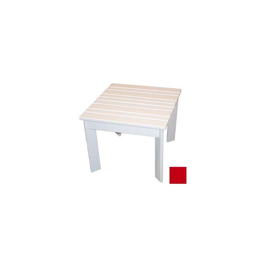 Prairie Leisure Design 72-RED 20-in x 20-in Fire Engine Red Wood Square Patio Side Table