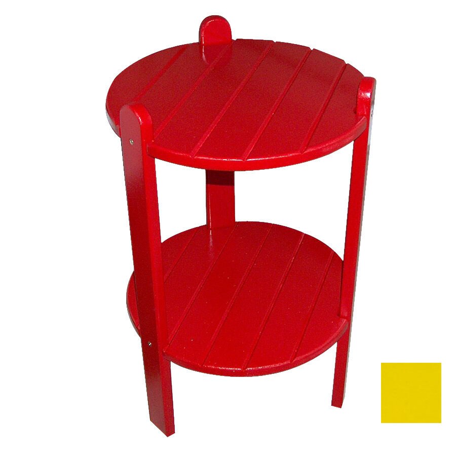 Prairie Leisure Design 76-YELLOW 15-in x 15-in Buttercup yellow Wood Round Patio Side Table