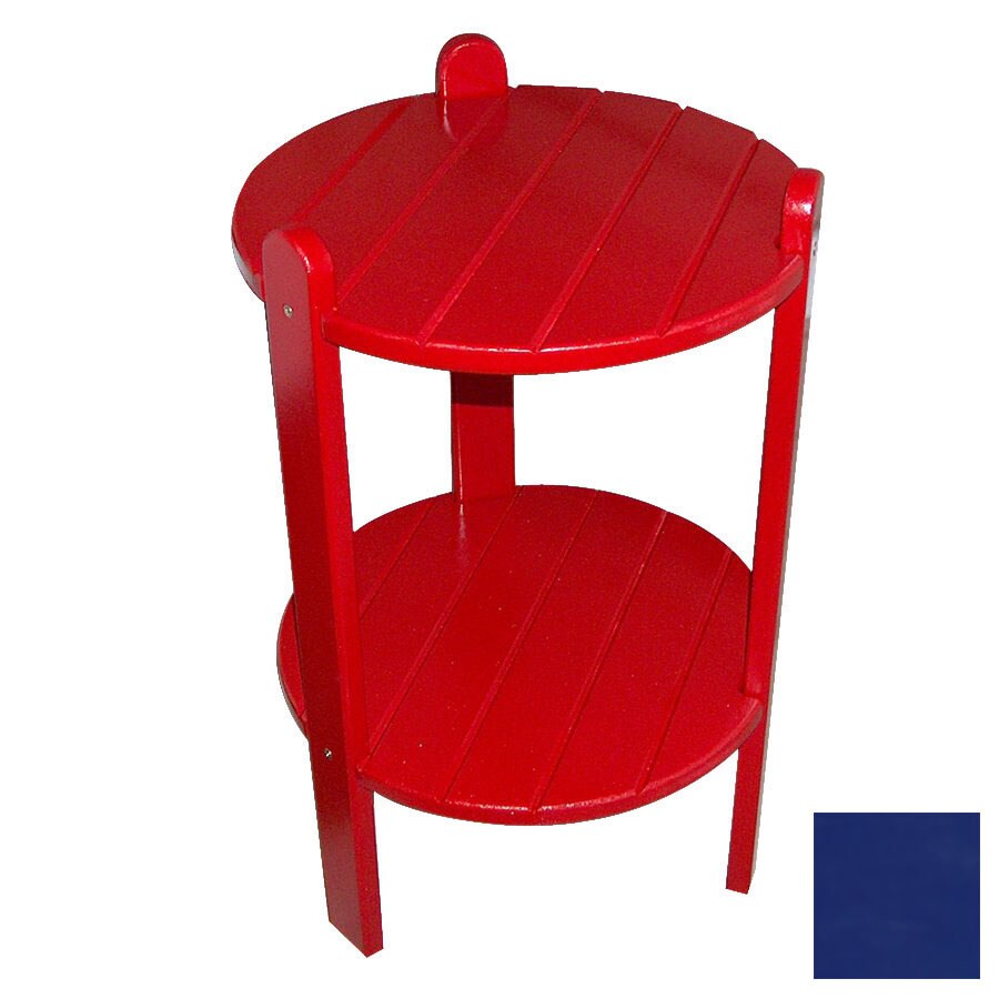Prairie Leisure Design 77-BLUE 15-in x 15-in Berry Blue Wood Round Patio Side Table