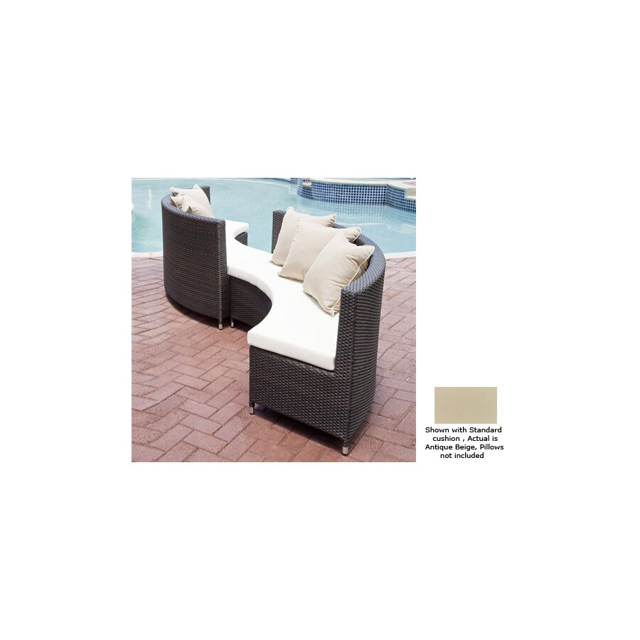 Source Outdoor ATG7023688 Set of 2 Cast Aluminum Patio Sofa with Solid Beige Cushion