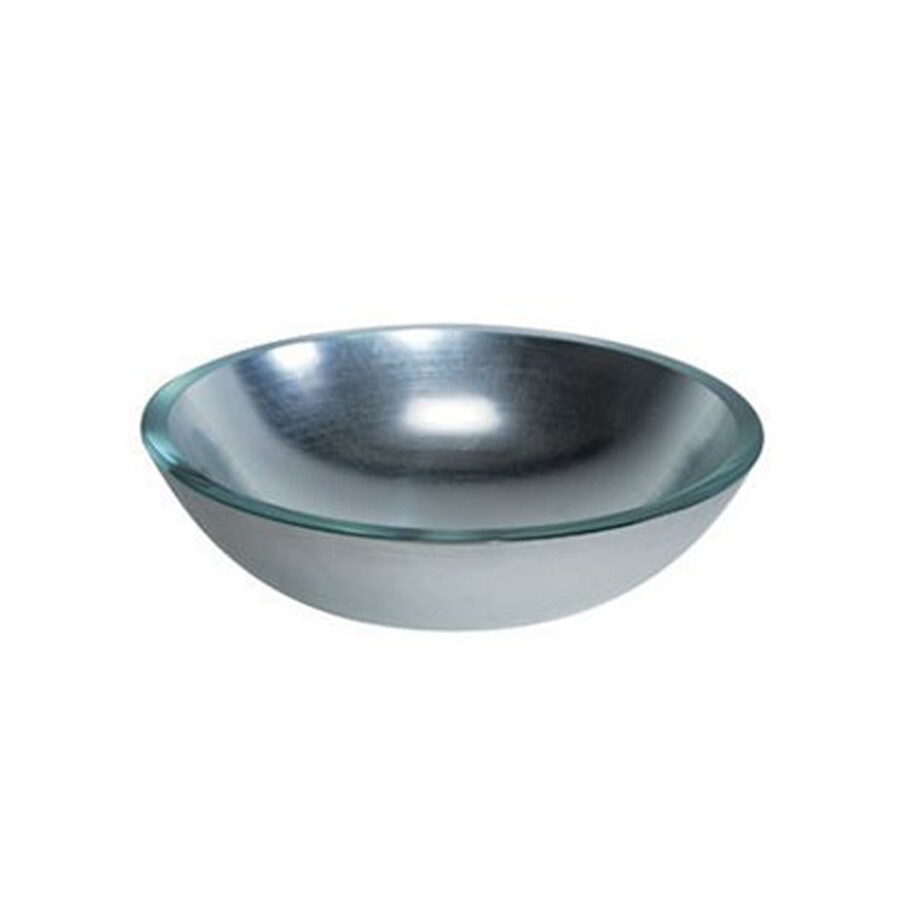Ws Bath Collections Linea Silver Leaf Glass Vessel Round Ws Bath Collections Linea Silver Leaf Glass Vessel Round Bathroom Sink