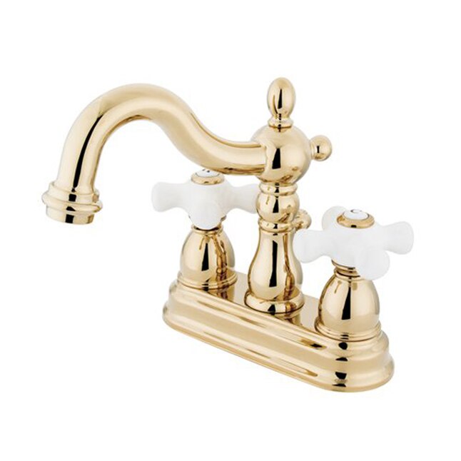 Elements of Design EB1602PX New Orleans Polished Brass 2-Handle 4-in Centerset Bathroom Faucet (Drain Included)