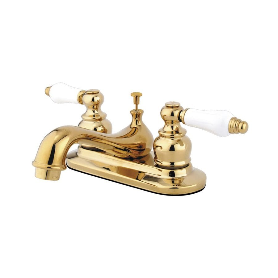 Elements of Design EB602PL Elizabeth Polished Brass 2-Handle 4-in Centerset Bathroom Faucet (Drain Included) - Thumbnail