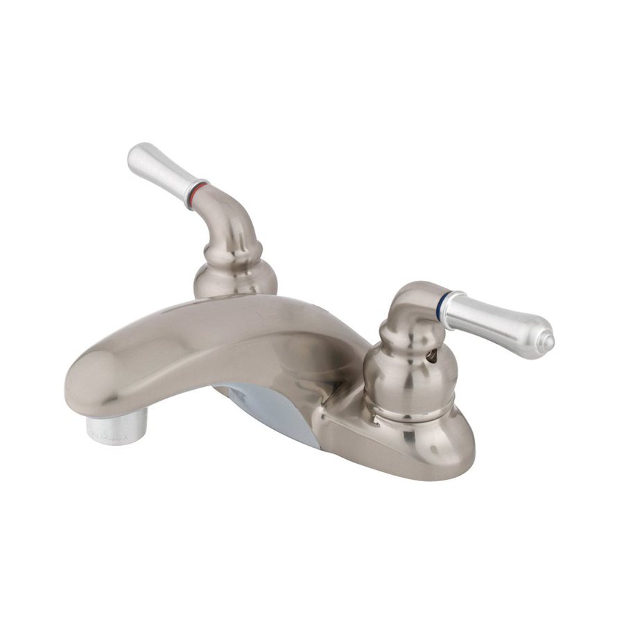Elements of Design Magellan Polished Chrome/Satin Nickel 2 Handle 4 in Centerset Bathroom Faucet