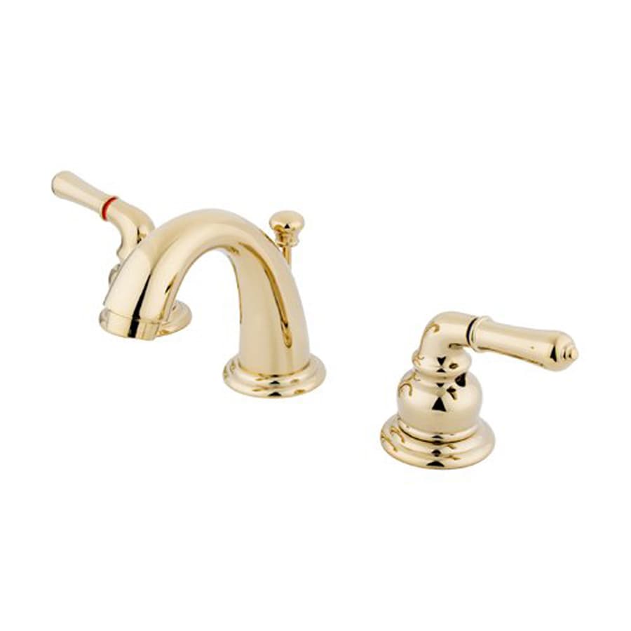 Elements of Design EB912 Magellan Polished Brass 2-Handle 4-in Mini Widespread Bathroom Faucet (Drain Included)