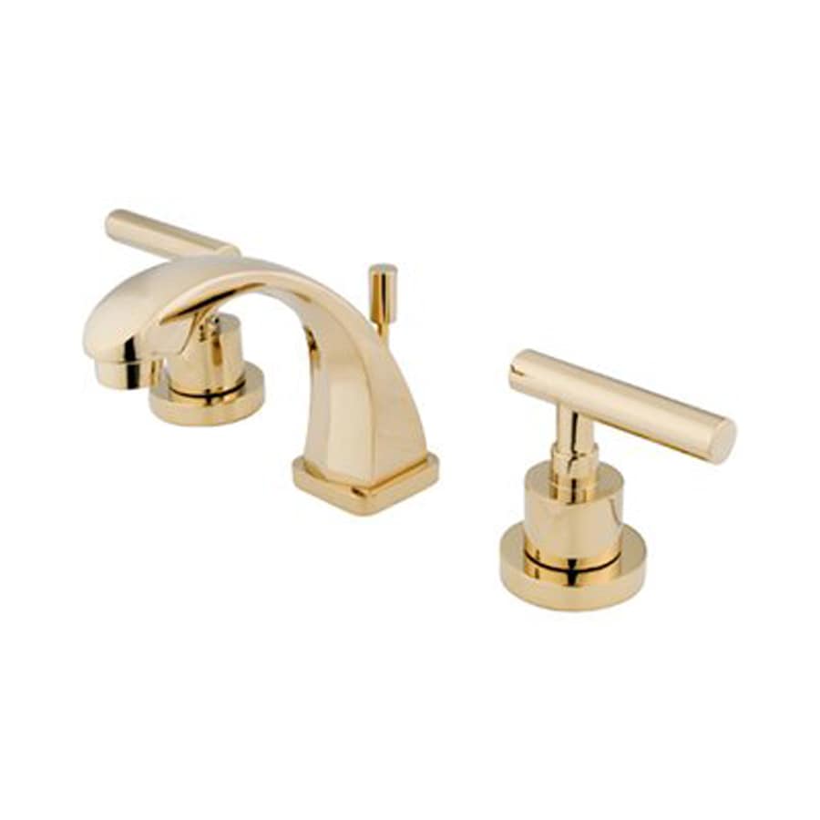 Elements of Design ES4942CML Manhattan Polished Brass 2-Handle 4-in Mini Widespread Bathroom Faucet (Drain Included)