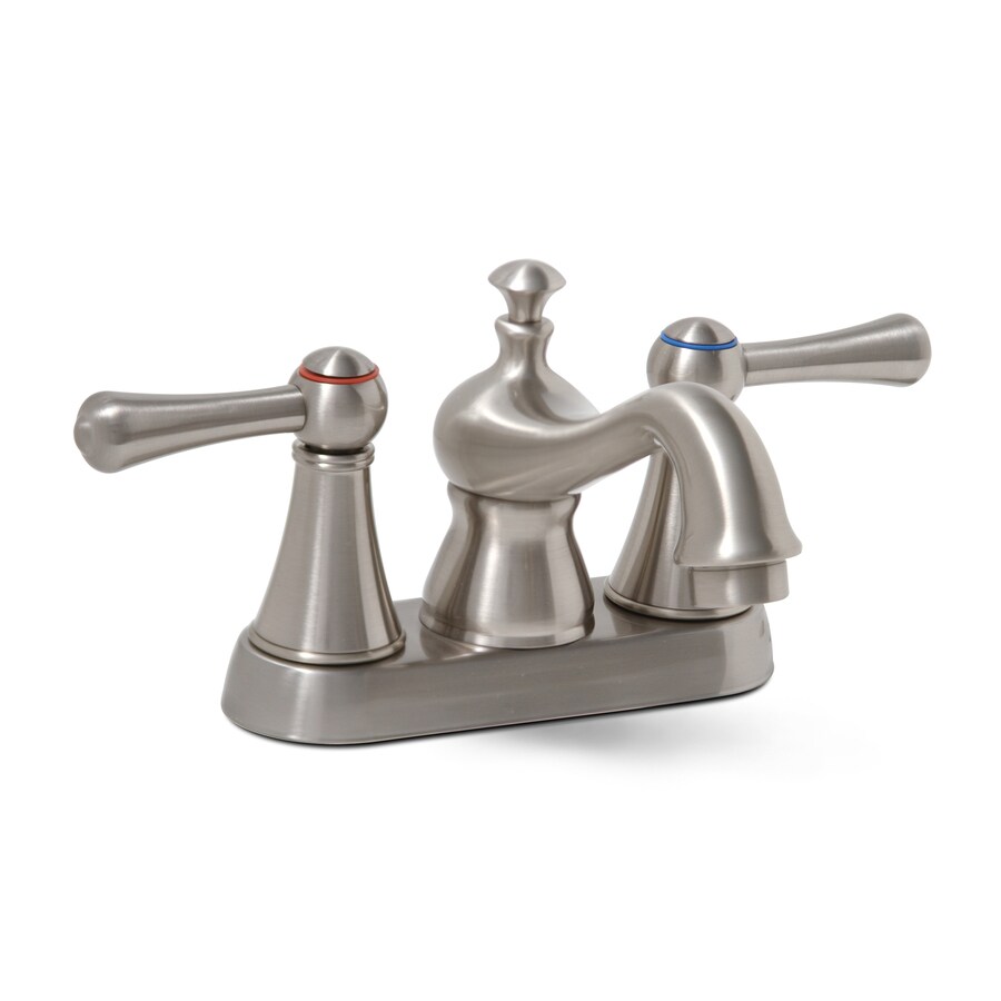 Premier Faucet Sonoma Brushed Nickel 2 Handle 4 in Centerset WaterSense Bathroom Faucet (Drain Included)