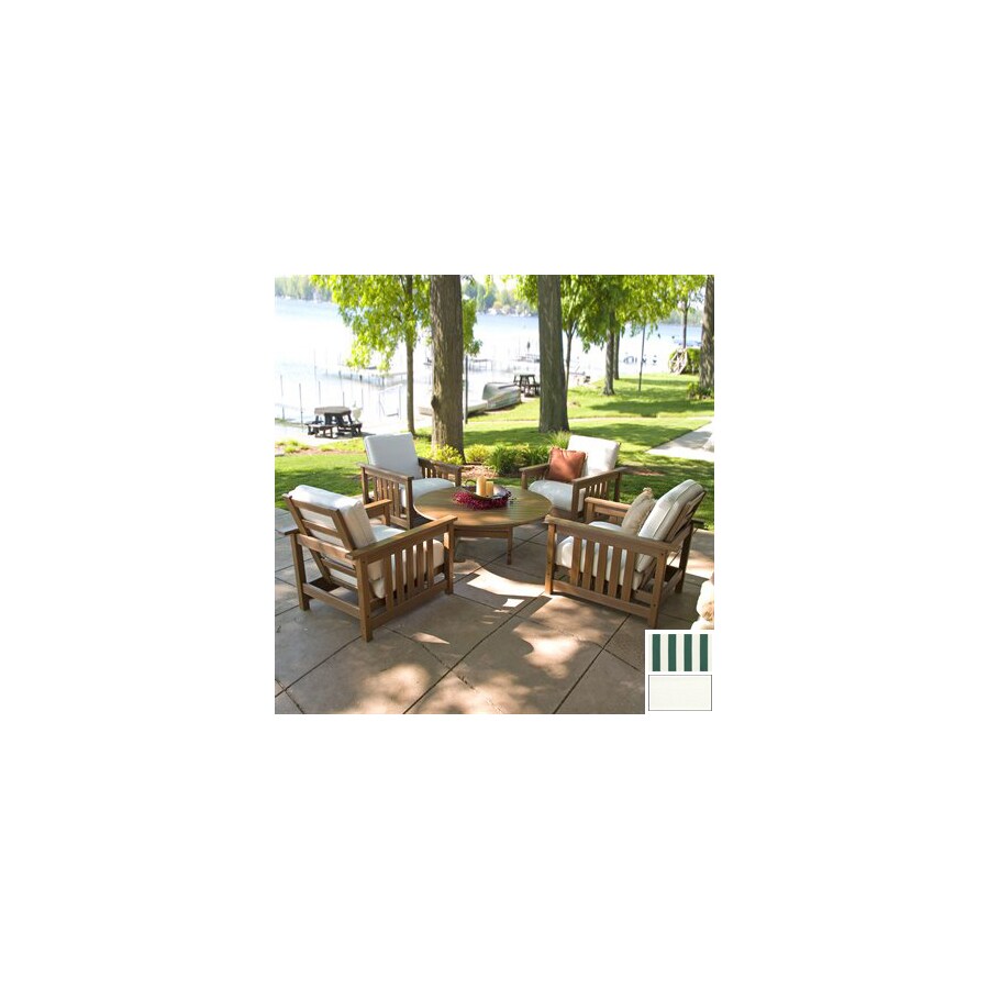 POLYWOOD 5-Piece Deep Seating Club Mission Patio Conversation Set At ...