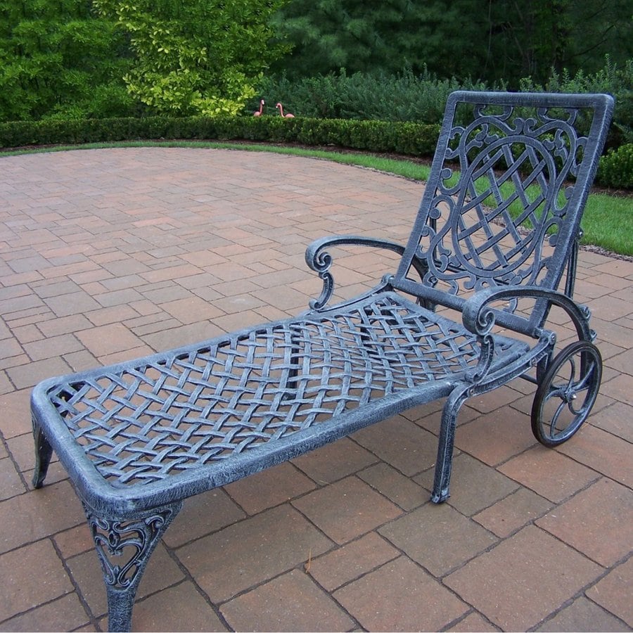 Oakland Living Mississippi Verdi Grey Aluminum Patio Chaise Lounge at