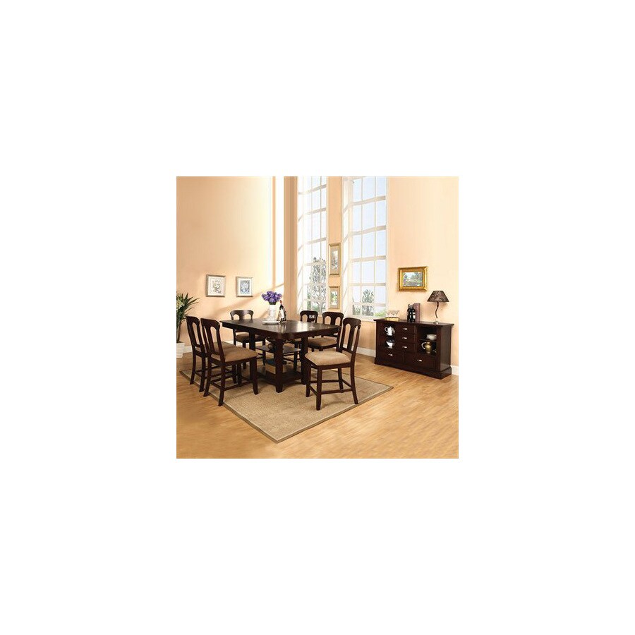 Furniture Of America Spring Hill Espresso Dining Set In The Dining Room Sets Department At Lowes Com