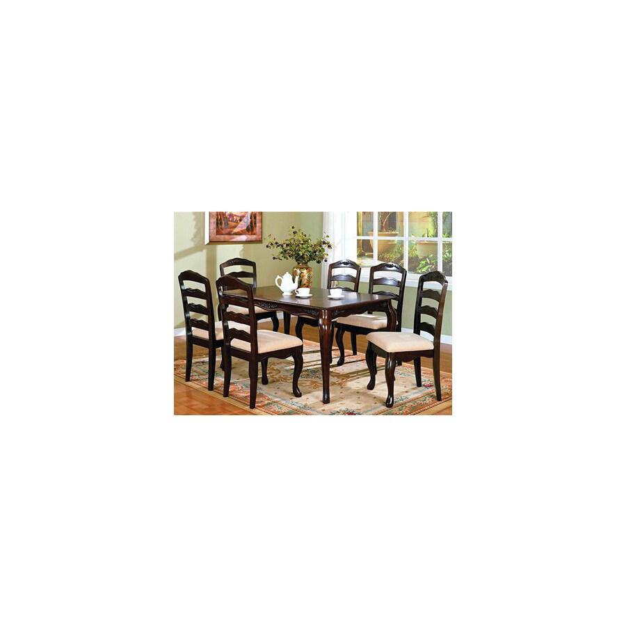 Furniture of America Townsville Dark Walnut Dining Set in the Dining Room Sets department at