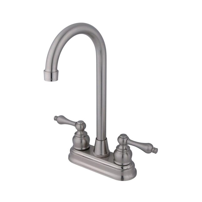 Elements of Design EB498AL Magellan Satin Nickel 2-Handle Deck Mount Bar and Prep Kitchen Faucet