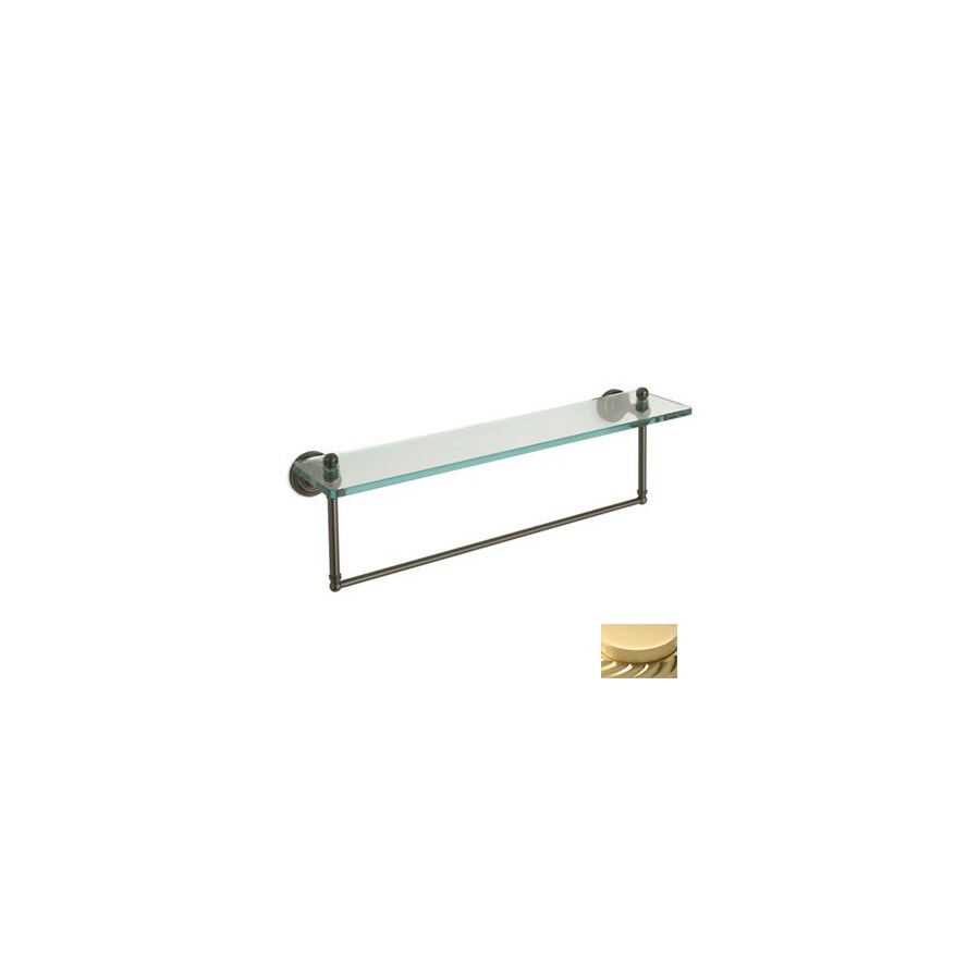 Allied Brass Waverly Place Collection 22 In. Glass Vanity Shelf With Integrated Towel Bar In Polished Nickel Wp 1tb 22 Pni
