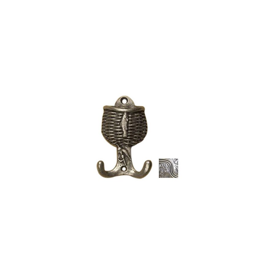 Anne at Home 647-8 Fish and Field and Stream 2-Hook Bright Pewter Robe Hook