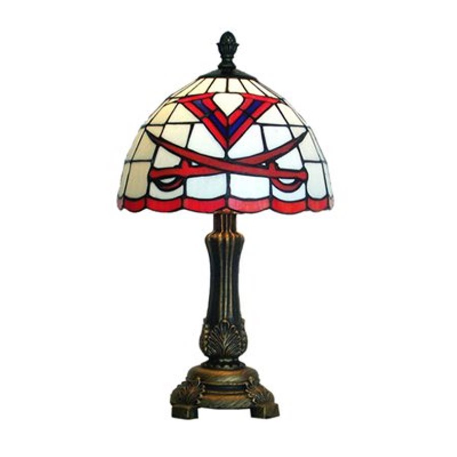 Traditions Artglass 16 In Antique Bronze Sports Indoor Table Traditions Artglass 16 In Antique Bronze Sports Indoor Table Lamp With Glass Shade
