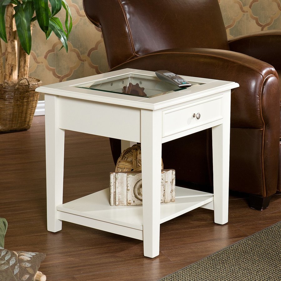 Boston Loft Furnishings Panorama White Gl Casual End Table Boston Loft Furnishings Panorama White Gl Casual End Table