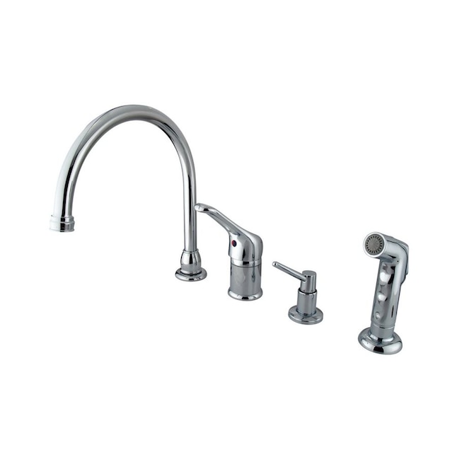 Elements of Design EB811K1 Chrome 1-Handle Deck Mount High-Arc Kitchen Faucet