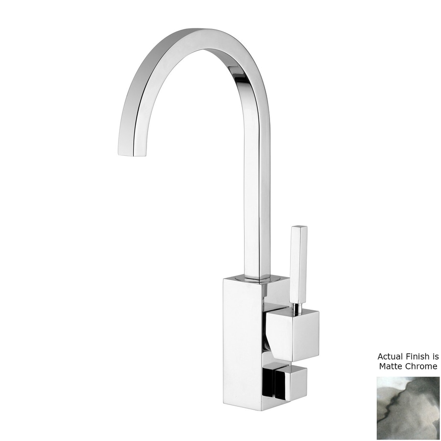 WS Bath Collections Domino Matte Chrome 1Handle Deck Mount HighArc