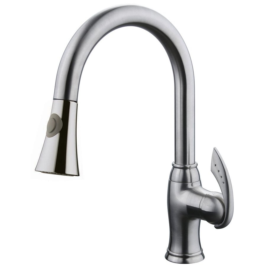 Yosemite Home Decor Brushed Nickel Handle Deck Mount Pull Down Kitchen Faucet At Lowes Com