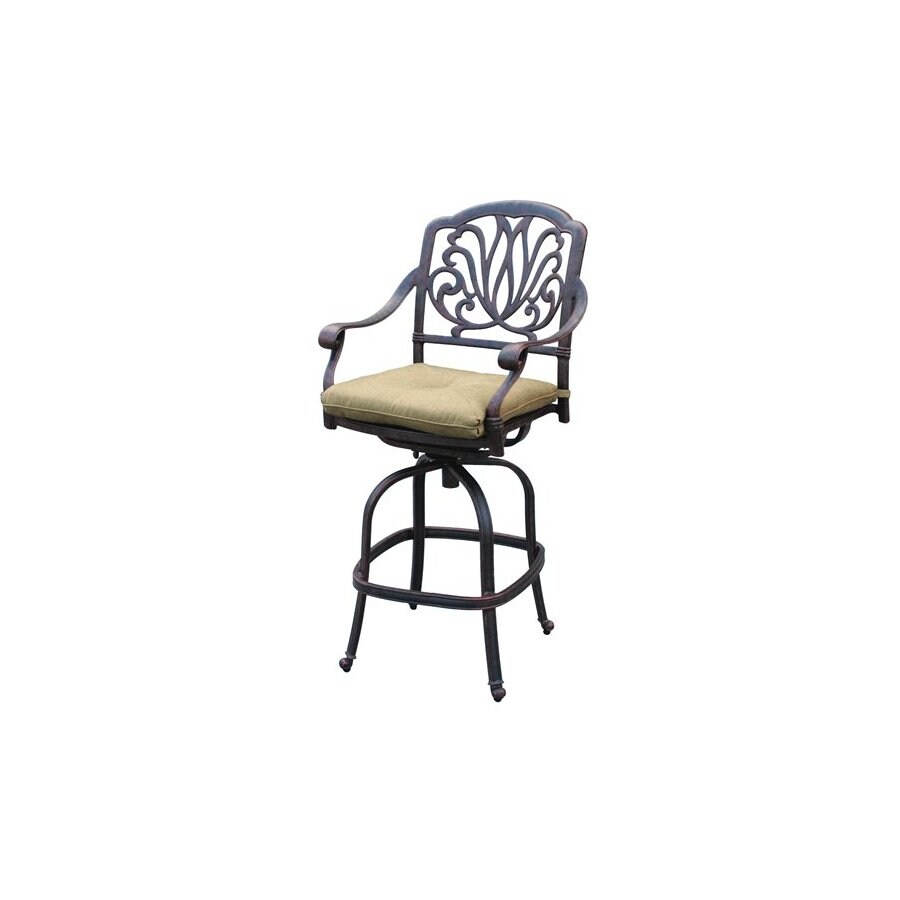 Darlee Elisabeth Swivel Slat Seat Aluminum Patio Bar Height Chair