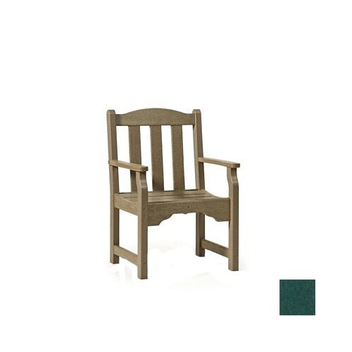 Siesta Furniture Hunter Green Slat Seat Plastic Patio Dining Chair at