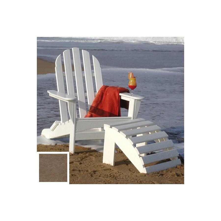POLYWOOD Classic Teak Adirondack Chair with Ottoman at
