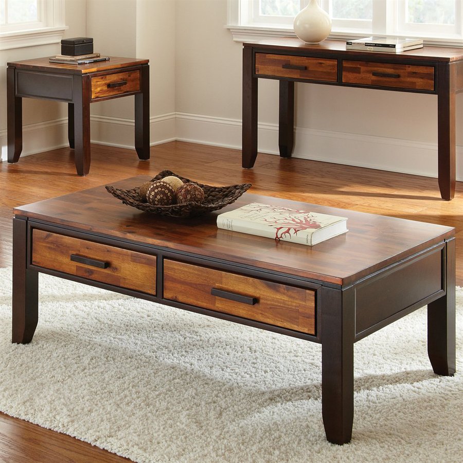 Steve Silver Abaco Two-tone cordovan cherry Acacia Coffee Table at Lowes.com