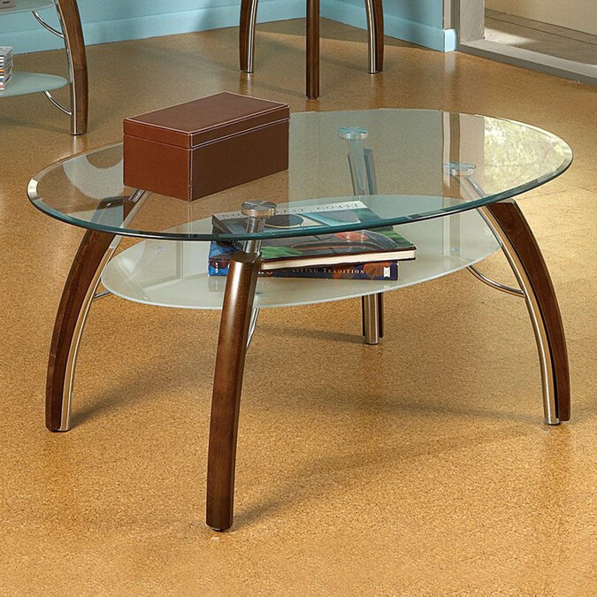 Atlantis Cherry Metal Oval Coffee Table, Steve Silver Oval Coffee Table