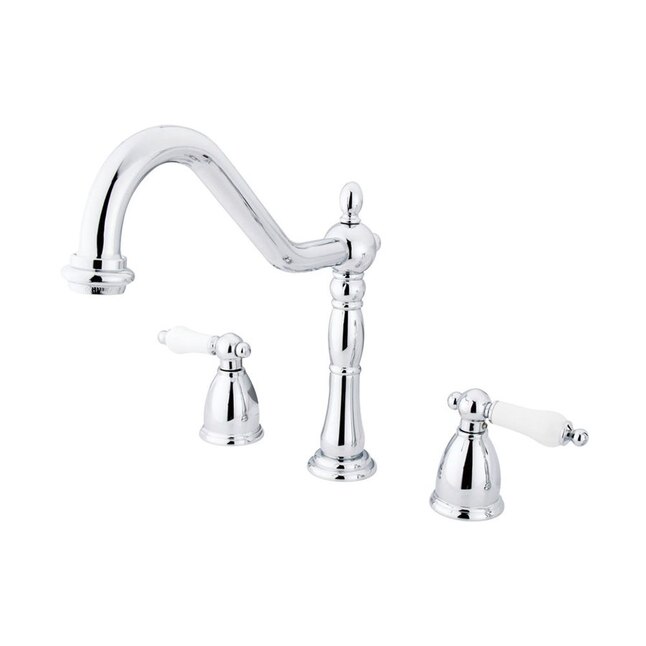 Elements of Design New Orleans Chrome 2-Handle Deck-Mount Bridge Handle Kitchen Faucet Elements of Design New Orleans Chrome 2-Handle Deck-Mount Bridge Handle Kitchen Faucet