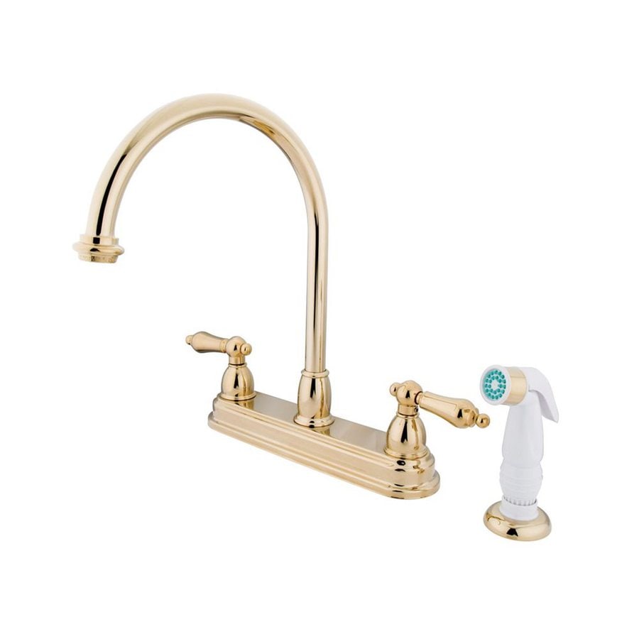 Elements of Design Chicago Polished Brass 2-Handle Deck Mount High-Arc