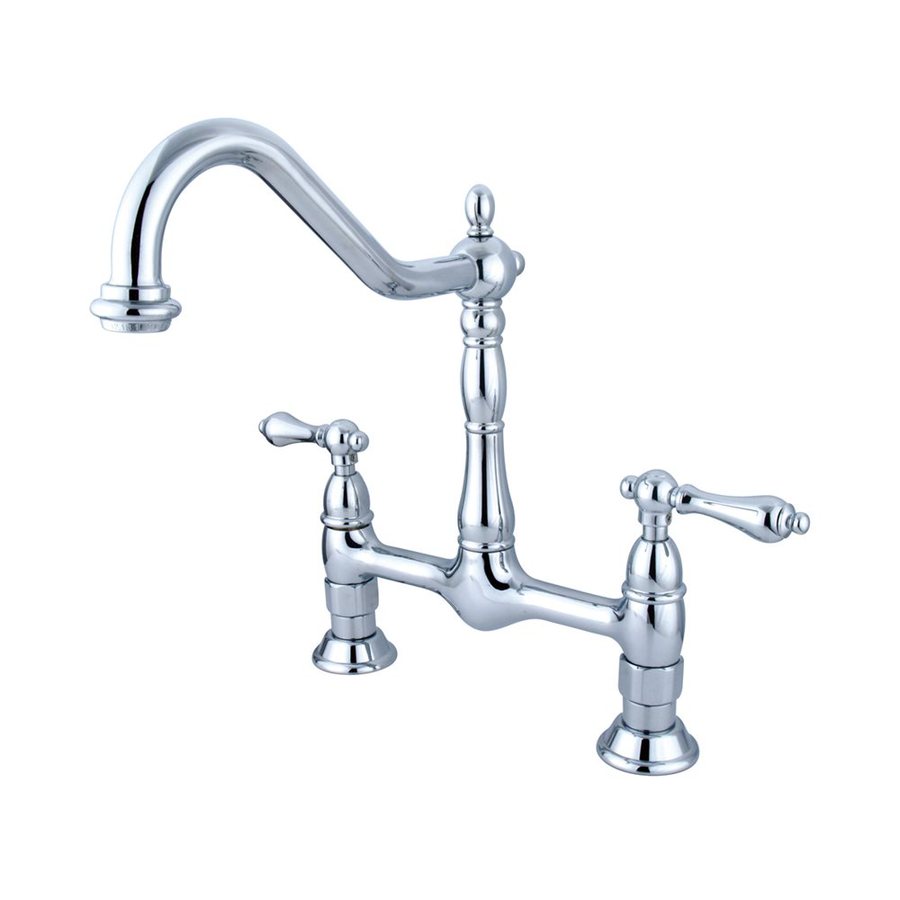 Elements of Design ES1171AL Chrome 2-Handle Deck Mount Bridge Kitchen Faucet