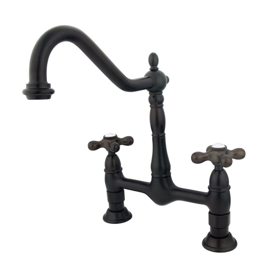 Elements of Design ES1175AX Oil-Rubbed Bronze 2-Handle Deck Mount Bridge Kitchen Faucet