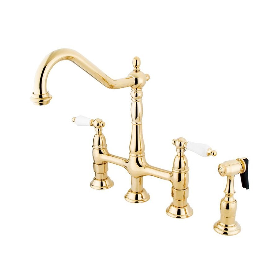 Elements of Design Polished Brass 2-Handle Deck Mount Bar and Prep ...