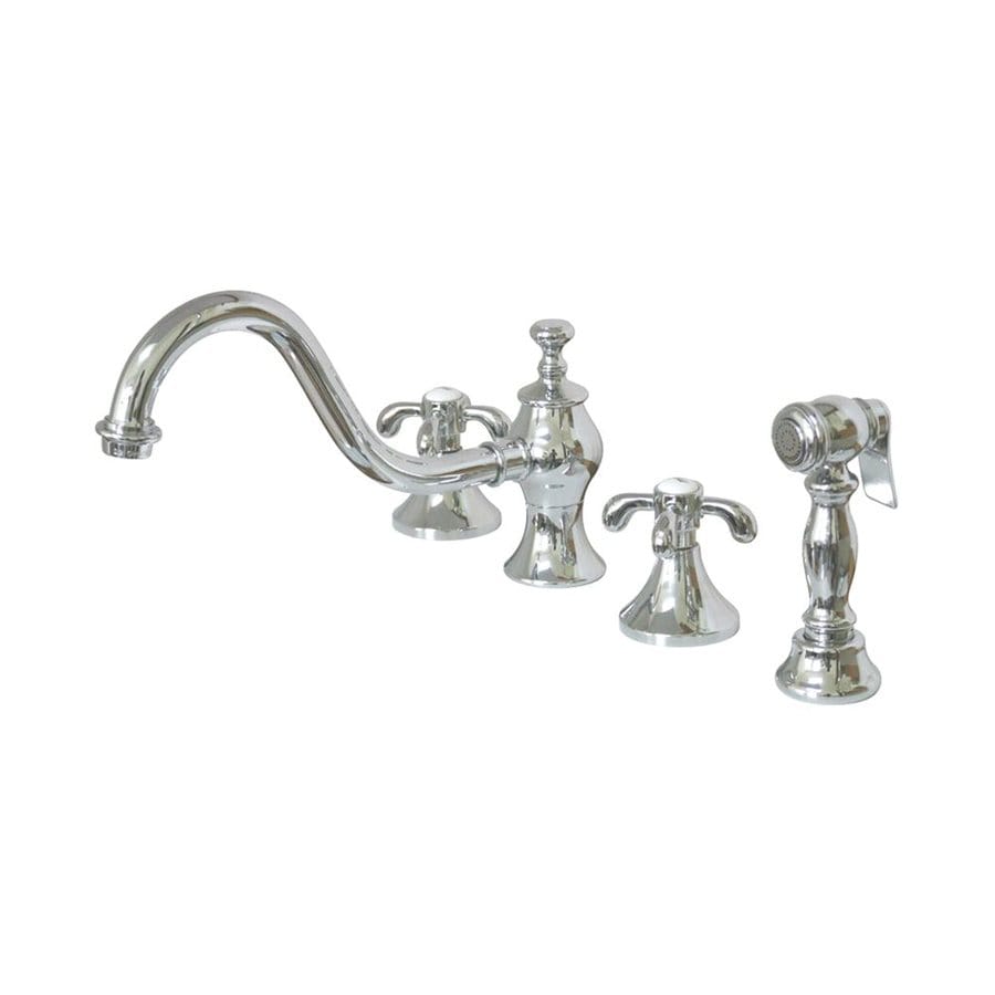 Elements Of Design French Country Chrome 2 Handle Deck Mount Low Arc Kitchen Faucet At 9838