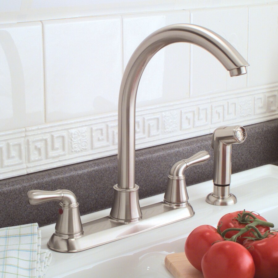 Premier Faucet Sanibel Brushed Nickel 2-Handle High-Arc Kitchen Faucet ...