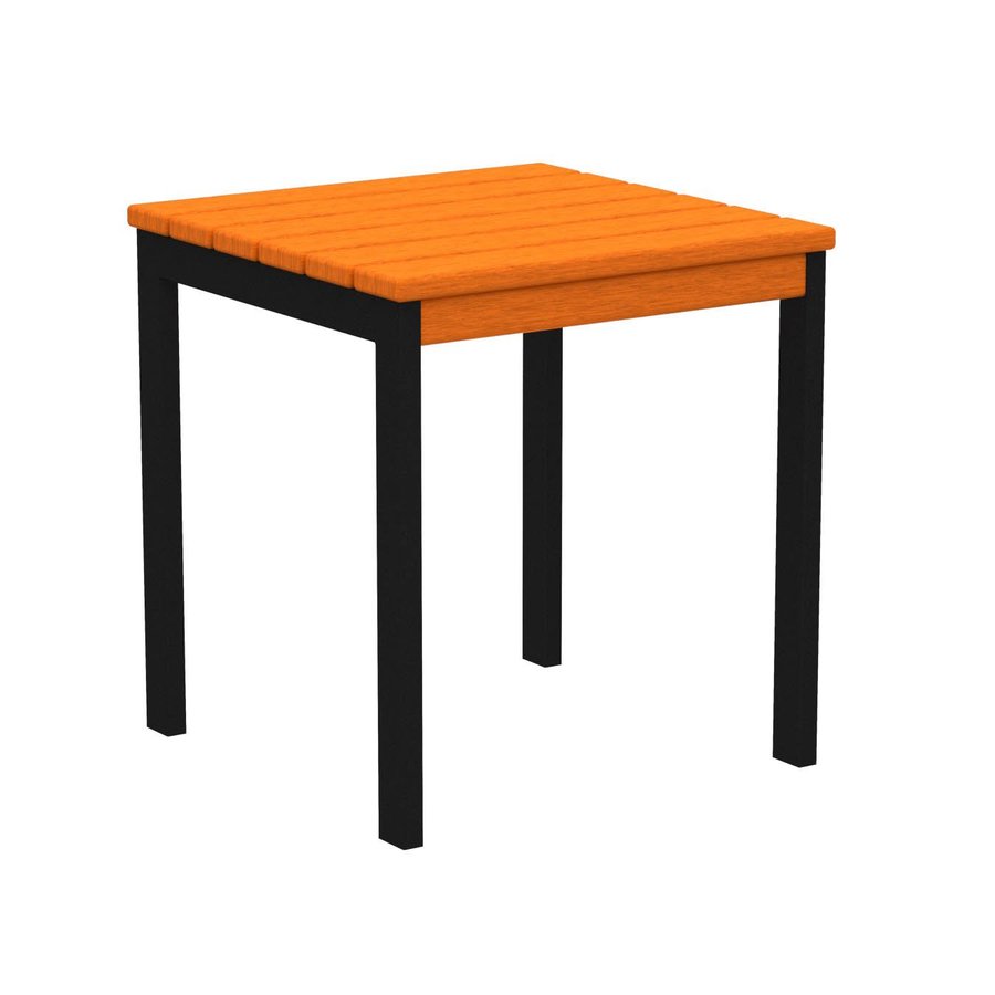 Polywood Euro Poly Wood 16 75 In X Textured Black Cast Aluminum Square Patio End Table Image 1 Polywood Euro Poly Wood 16 75 In X Textured Black Tangerine