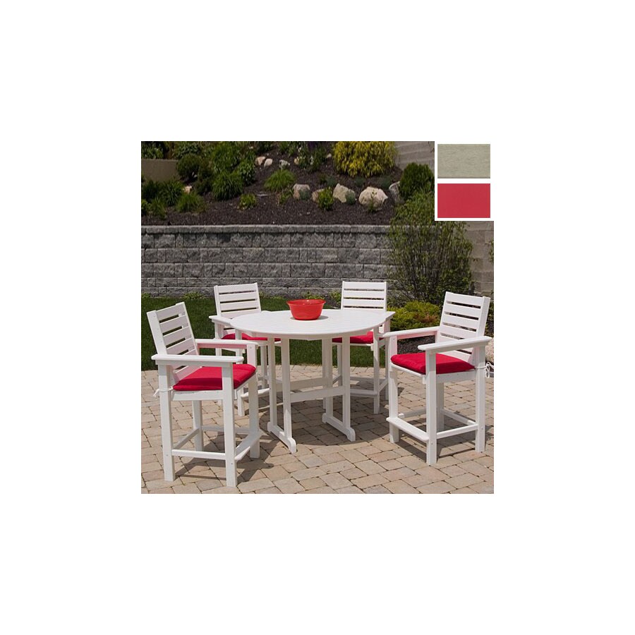 POLYWOOD 5Piece Patio BarHeight Set in the Patio Dining Sets