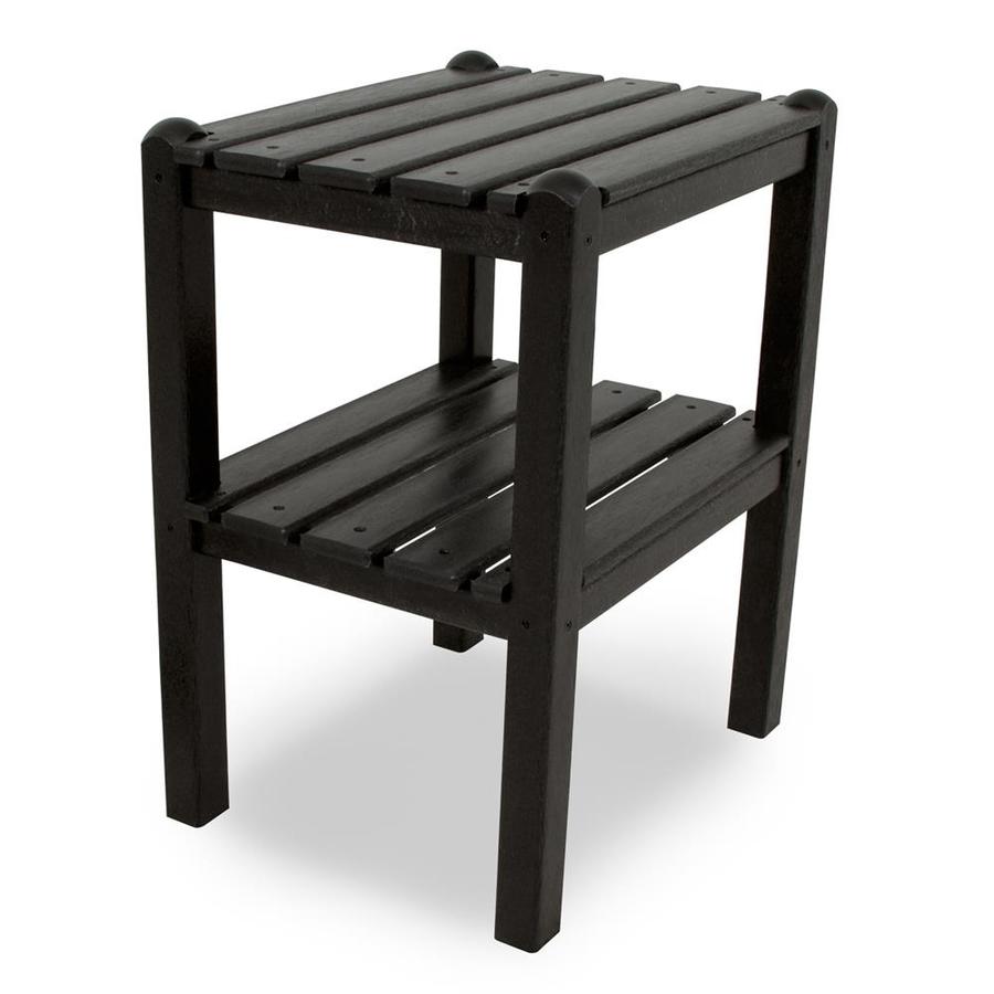 POLYWOOD 14in W x 18.5in L Rectangular Plastic End Table at