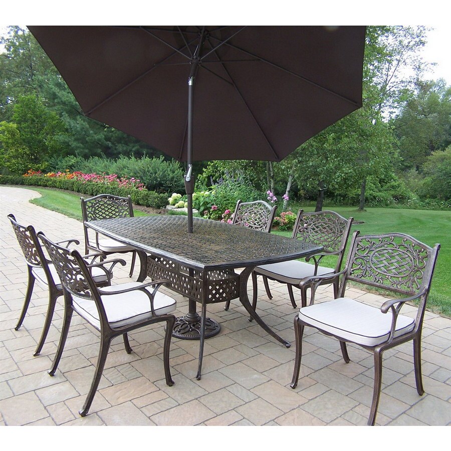 Oakland Living 7 Piece Mississippi Cushioned Cast Aluminum Oakland Living 7 Piece Mississippi Cushioned Cast Aluminum Patio Dining Set