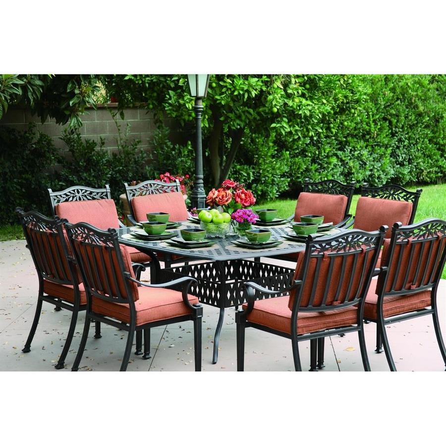 Darlee Charleston 9-Piece Antique Bronze Aluminum Patio Dining Set with