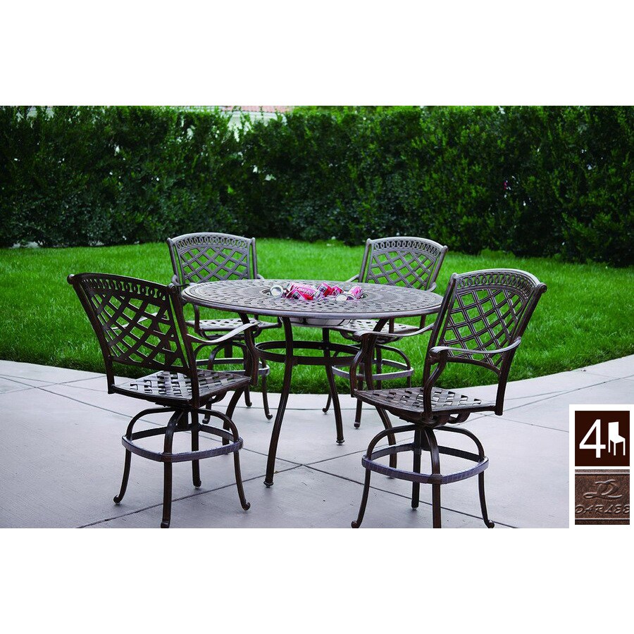 Darlee 5 Piece Sedona Cushioned Cast Aluminum Patio Bar Darlee 5 Piece Sedona Cushioned Cast Aluminum Patio Bar Height Set