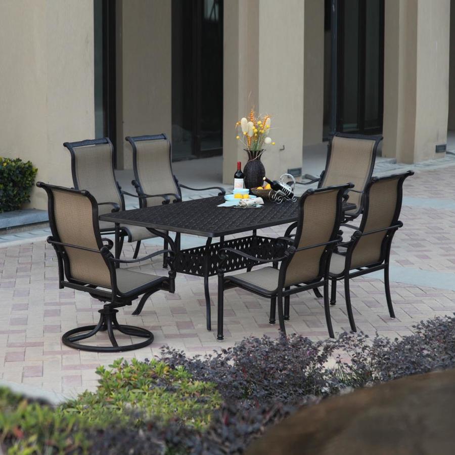 Shop Darlee Monterey Bay 7 Piece Antique Bronze Aluminum Patio Dining   4227365 