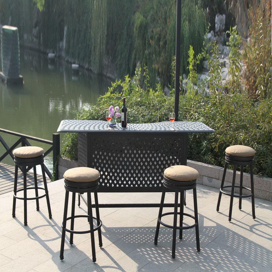 Darlee 5 Piece Cushioned Cast Aluminum Patio Bar Height Set Darlee 5 Piece Cushioned Cast Aluminum Patio Bar Height Set
