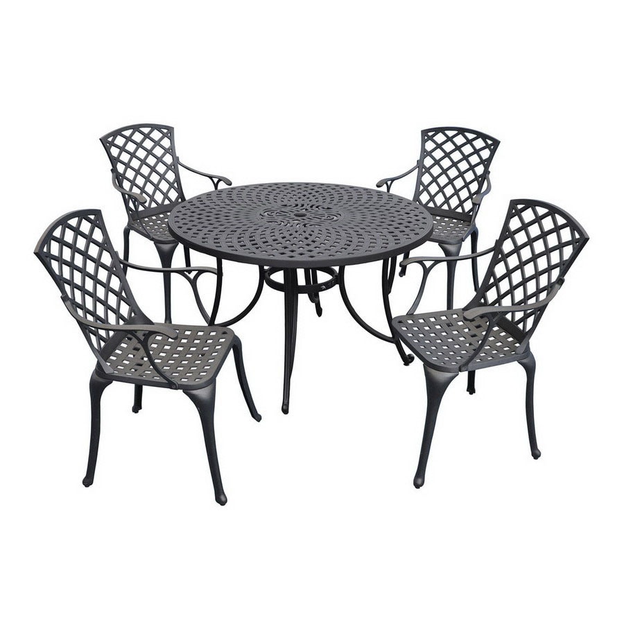 Crosley Furniture Sedona 5-Piece Black Metal Frame Patio ...