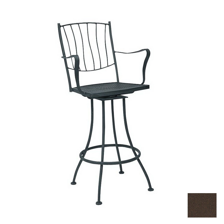 Cascadia Aurora Wrought Iron Swivel Patio Bar Height Chair At