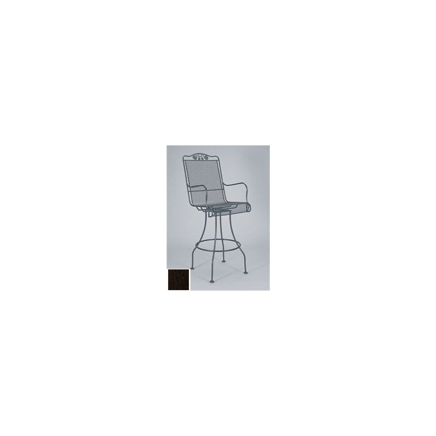 Cascadia Briarwood Wrought Iron Swivel Patio Bar Height Chair At