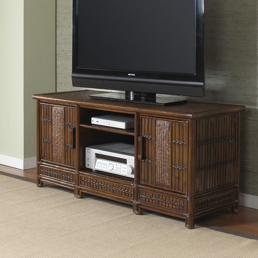 Hospitality Rattan Polynesian Antique Television Stand in the TV Stands