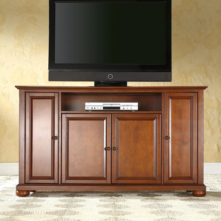 Crosley Furniture Alexandria Classic Cherry Rectangular TV Cabinet at ...