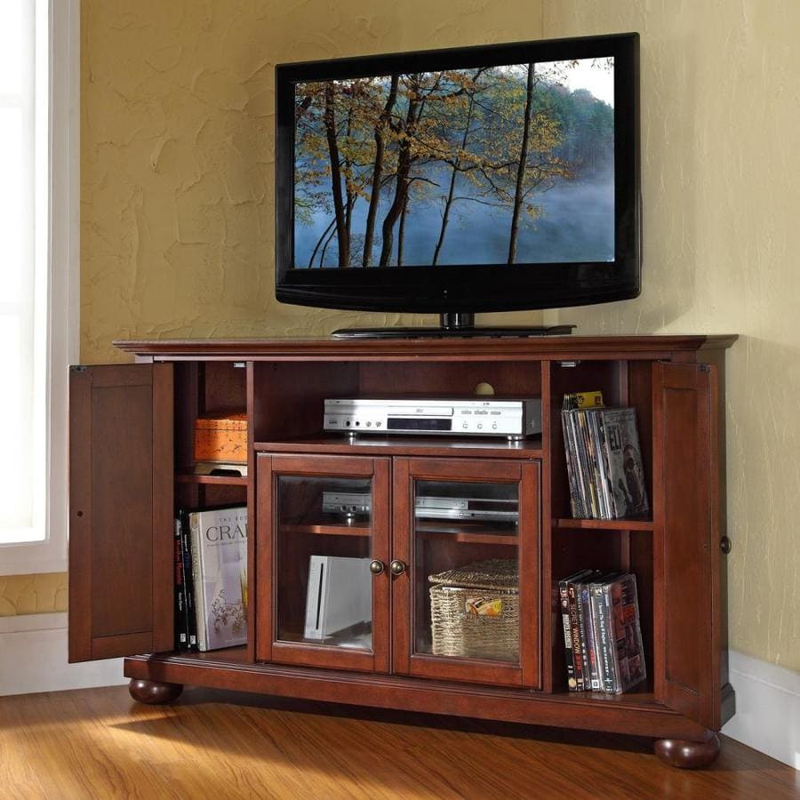 Crosley Furniture Alexandria Vintage Mahogany Corner TV Stand at Lowes.com