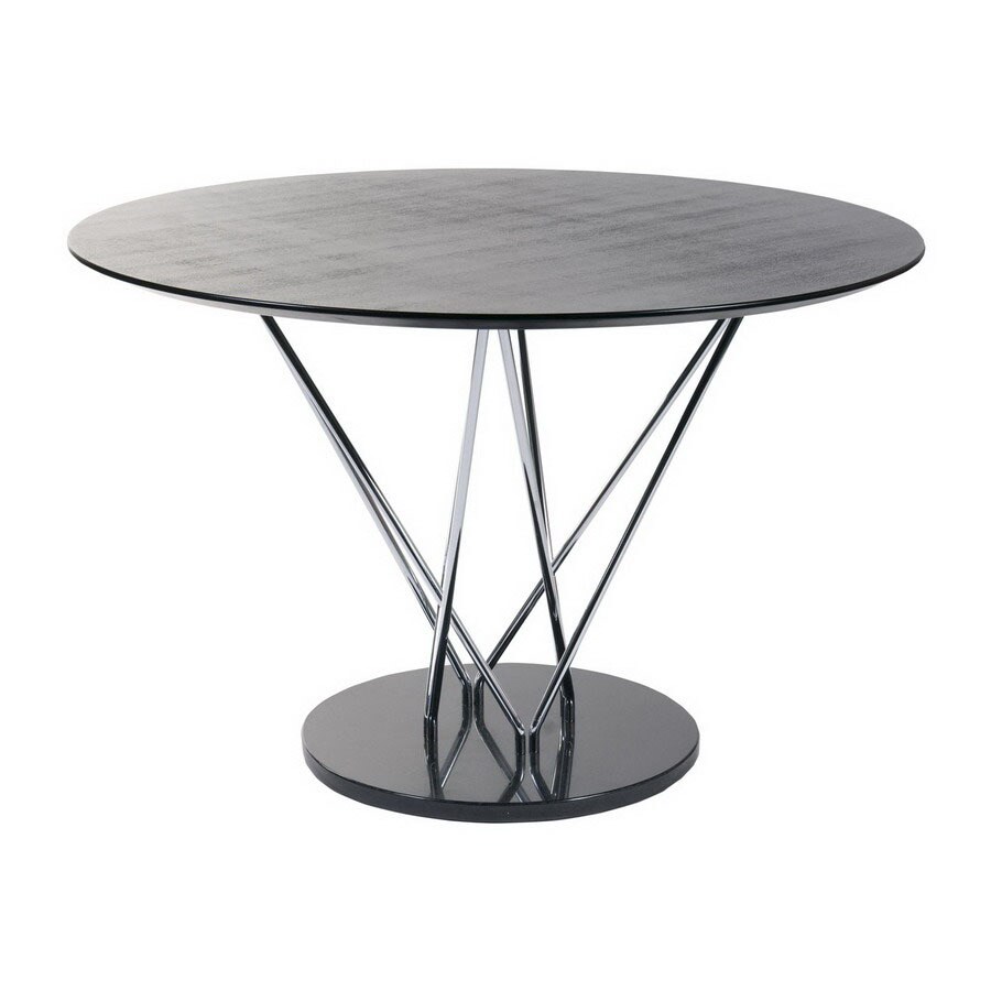 Eurostyle ATG7796857 Stacy Chrome/Black Round Dining Table